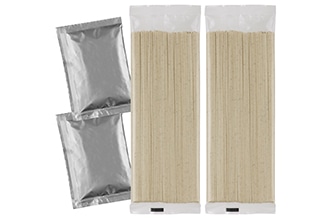 乾麺が1食分ずつ個包装された写真