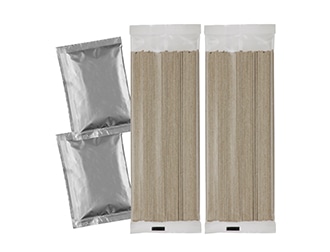 乾麵を1食分ずつ個包装した写真